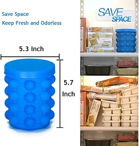LEN Ice Cube Trays Silicone - Large Ice Bucket Saving Ice Tray - Silicone Ice Cube Tray for Whiskey -Silicone Ice Cube trays with Lids - Ice Cube Maker Genie