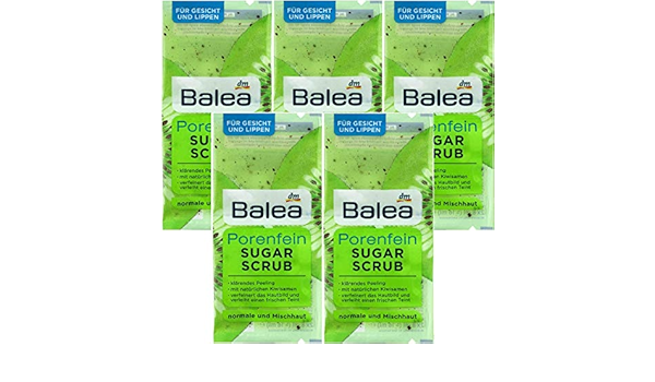 Balea 3 X Sugar Scrub Fine Pores 16 Ml Clarifying Peeling For The Face And Lips With Natural Kiwi Seeds Vegan German Product Walmart Com Walmart Com