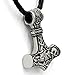 GuoShuang Odin Thor's Mjolnir Pendant Viking Necklaces Pendants Jewelry Scandinavian Clear Details Silver Chain