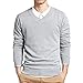 LTIFONE Sweaters for Men, Mens V Neck Sweater Slim Fit Comfortably, Knitted Long Sleeve Sweater, Men Casual Business Pullover Dress Sweater (Grey,XL)