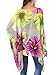 DJT Women's Floral Printed Chiffon Caftan Poncho Tunic Top One Size Green-2