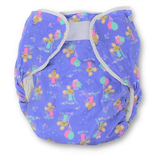 Rearz - Omutsu Bulky Fitted Nighttime Cloth Diaper (Purple - Mice) (Small/Medium)