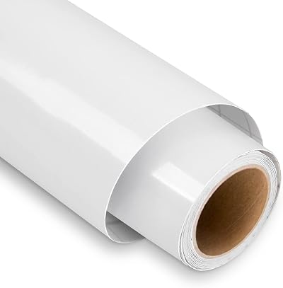 Lya Vinyl White Permanent Vinyl Roll 12 x 5Ft Glossy Outdoor Adhesive