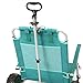 Mac Sports 2-in-1 Beach Folding Lounge Chair+Cargo Cart for Tanning Outdoors Sunbathing | Sun Chair, Tanning Chair, Portable, Lightweight, Lounger for Patio, Collapsible with All-Terrain Wheels | Teal