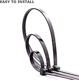 sinzau 100mm x 2.5mm Black Heavy Duty Nylon Cable Ties Wraps Pack of 1000 view 3