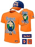 John Cena Orange Respect Earn It Costume T-shirt Baseball Hat Headband Wristbands Boys Juvy-YS