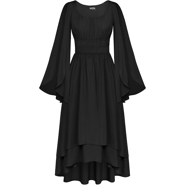Ro Rox Esme Gothic Medieval Hooded Maxi Dress - Cold Shoulder, Corset Back, For Halloween & Themed Parties - View #10