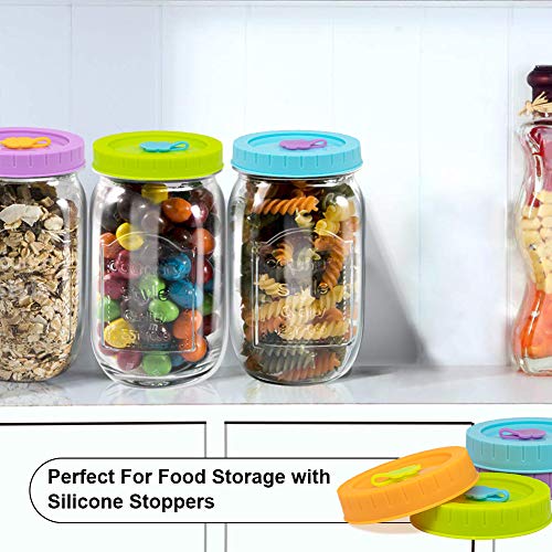 image for Qinline REGULAR Mouth Mason Jar Lids for Ball, Kerr, etc with Straw Ho