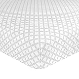 Just Born Cotton Fitted Crib Sheet, Hampton Grey