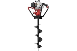 QWNBG 43CC Post Hole Digger Gas Powered, 2 Stroke Auger Post Hole Digger with 8 Inch Drill Bit for Fence, Farmland, Garden