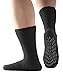 Silverts Men’s and Women’s Diabetic Gripper Non Skid Hospital Slipper Socks for Seniors - Adaptive Clothing Gift for Elderly - Soft Warm Fuzzy Grip Slip Resistant - Black XL