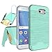 Samsung Galaxy J3 Emerge,J3 Eclipse,J3 Mission,J3 Luna Pro,Amp 2,Express 2,Sol 2 Case with Protector,NiuBox[Card Slot Wallet Kickstand] Protective Phone Case for J3 2017-Turquoise