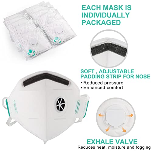 LotFancy NIOSH N95 Mask, 10PCS Particulate Respirator with Breathing
