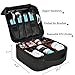 ibeacos Travel Makeup Bag Large Cute Cosmetic Bag for Women Leather Makeup Case Professional Cosmetic Train Case Organizer with Adjustable Dividers for Cosmetics Make Up Tools Toiletry Jewelry,Black