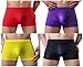 YuKaiChen Mens Underwear Trunk Silk Boxer Briefs Short Leg 4-Pack XXL/US L
