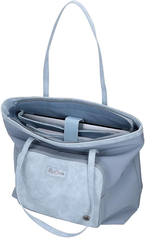 Jana Sac fourre-tout bleu 34 x 32 x 14 cm Polyester avec détails en cuir synthétique by Joumma Bags, bleu, Talla única, Sac fourre-tout