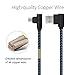 CTREEY USB Type C Cable, 90 Degree 3 Pack 3ft 6ft 10ft Nylon Braided Long Cord USB Type A to C Charger for MacBook, LG G6 V20,Google Pixel, Nexus 6P Samsung Galaxy S8+ (Black/Blue)