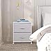 mDesign Night Stand/End Table Storage Tower - Sturdy Steel Frame, Wood Top, Easy Pull Fabric Bins - Organizer Unit for Bedroom, Hallway, Entryway, Closets - Chevron Zig-Zag Print - 2 Drawers - Taupe