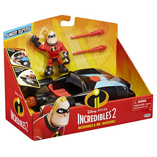 The Incredibles 2 Incredibile Car & Mr. Incredible Action Figure 2-Piece Set, Black Car and Red Mr. Incredible Figure, Medium