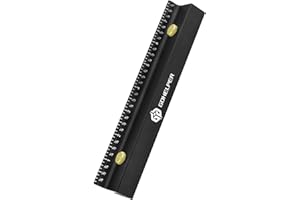 GOHELPER 8 Inch Removable Carpenter Framing Square Fence with Edge Marking Ruler, Anodized Solid Aluminum Alloy Body & Brass Knobsn for Woodworking Measuring Ruler Stops Fences