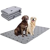 PUPTECK Washable Pee Pads for Dogs - 2 Pack 36" x 72" Waterproof Reusable Puppy Potty Training Pads Whelping Mat - Fast Absorption Non-Slip Pet Food Feeding Mat - Pad for Small Animals