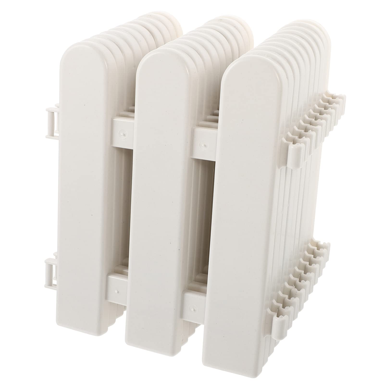 DOITOOL Small White Picket Fence for Garden, 10Pcs Decorative Garden Fences Grass Lawn Flowerbeds Plant Borders, Plastic Landscape Edging Path (20X17CM)