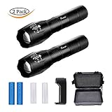 Rvxigzvi Handheld Flashlight, 5 Modes 1000 Lumen Camping Torch Portable LED Tactical Light,Waterproof Rechargeable 18650 Battery and Charger Included
