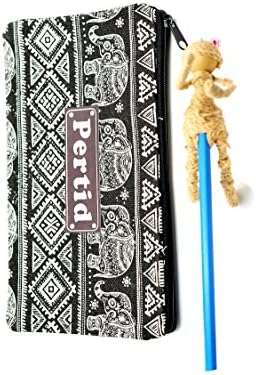 Perdit Crafts Style Striped Canvas Bag Pencil Case Pen Holder Cosmetic Bag Pouch Bag for Women Teen Girls with Stylus,Pancil Made Water Hyacinth Boxing Set Doll Famous Handicrafts No10-4