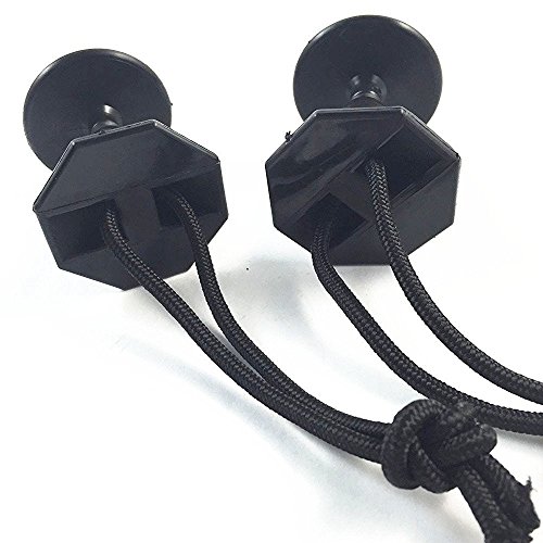 6pcs Black Plastic Bodyboard Surfboard Surf Leash Plugs Attachment W/ Cord