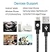 SGIN Micro USB Cable,3-Pack 6ft Nylon Braided Charging Cord - Extra Long USB 2.0 Sync and Charge for Android Devices, Samsung Galaxy, Sony, Motorola Nokia,and More(White Black)
