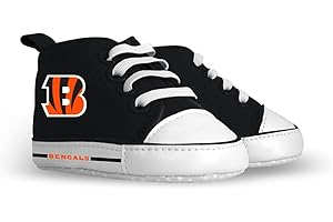 Baby Fanatic - NFL Baby Pre-Walkers Shoes Officially Licensed Cincinnati Bengals Football High Top Sneakers Soft Anti-Slip Soles Boys and Girls 0-6 Months