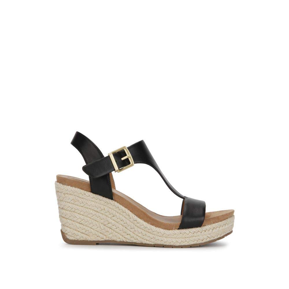 Kenneth cole REACTION Women’s Card Wedge Sandal, Black, 9.5 M US