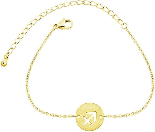 Shouz Sterrenbeeld Sieraden Goud Zilver Maagd Weegschaal Schorpioen Boogschutter Steenbok Waterman Zodiac Armband Cirkel Bedel Armband Femme Amazon Nl
