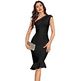 meilun Evening Dress One Shoulder Ruffle Package Hip Banquet Style Slim Short Sleeve Long Party Dresses