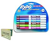 EXPO 86603 Low Odor Dry Erase Marker, Fine Point, Assorted, Pack of 12, Includes 5 Color Flag Set