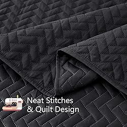 Maple&Stone Quilt Set King Size, Lightweight Black