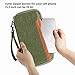 IntiPal RFID Travel Passport Wallet Holder to Organize Your Credit Cards,Cash,Passport,Tickets and Documents with Removable Wristlet Strap (Black & Green)