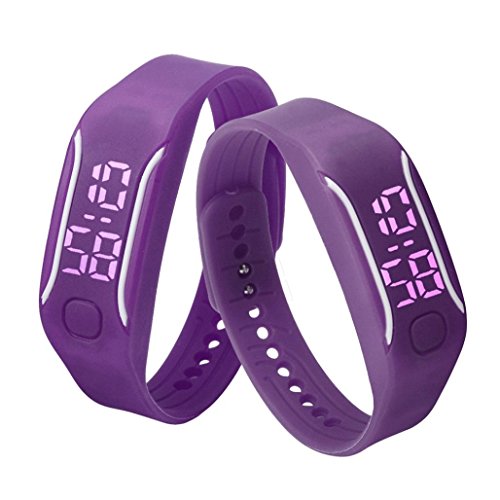 Malltop LED Watch, Unisex Rubber Bracelet Water Resistant Touch Screen White Light Digital Display Sports Wrist Watch