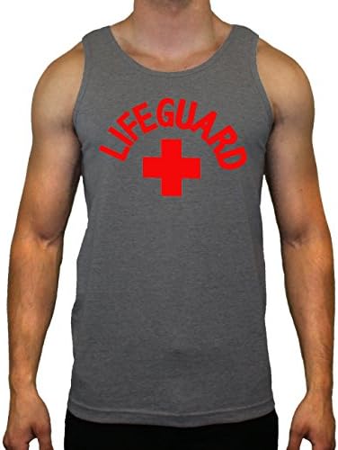 Red Lifeguard Designs Tank Top for Man