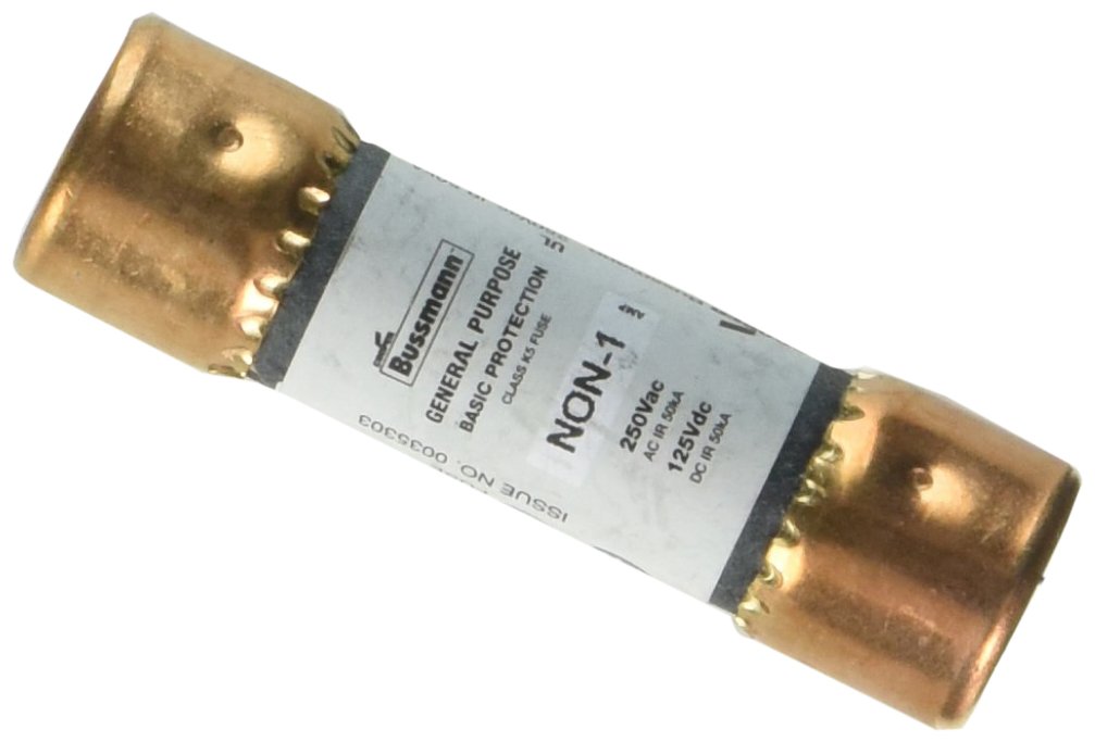 BussmannNON-1 1 Amp One-Time Cartridge Fuse Non-Current Limiting Class K5, 250V UL Listed