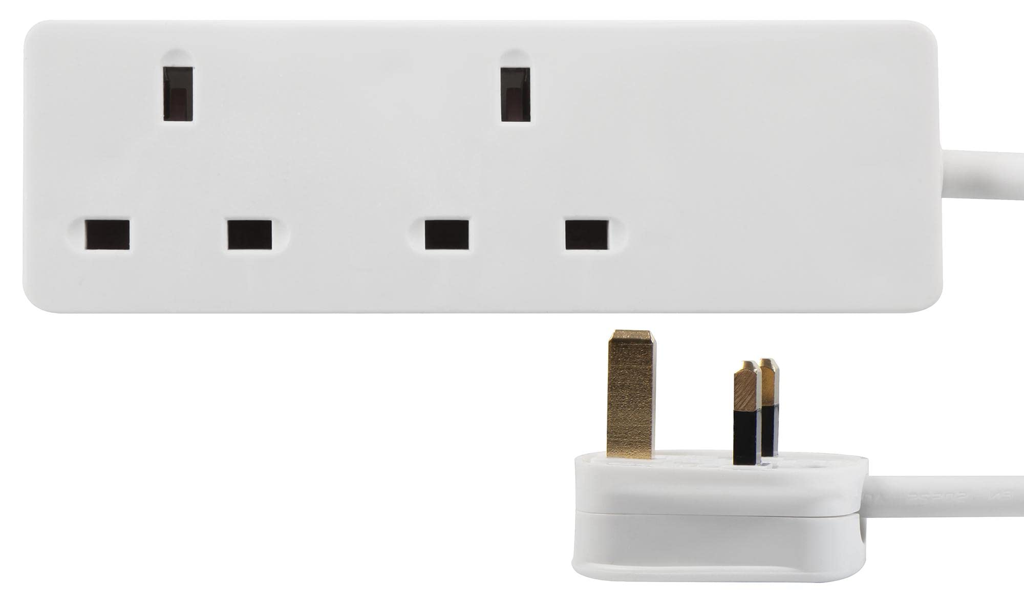 PRO ELEC PELB1405 2‑Gang Mains Extension Lead – 20m, White