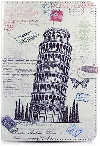 iPad Mini 3 Case, iPad mini 2 case, iPad mini case, Milocos [Pu Soft Leather] [Drop Protection] [Auto Wake] Leaning Tower of Pisa with Gray Butterfly Mangetic Stand Smart Folio Wake Sleep Pu Leather Case for Ipad Mini 1/2/3