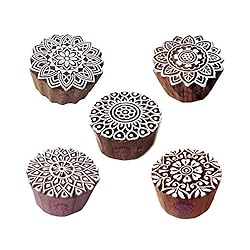 Artistic Motif Round and Mandala Block Print Wood