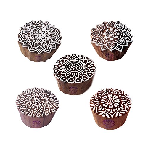 Artistic Motif Round and Mandala Block Print Wood