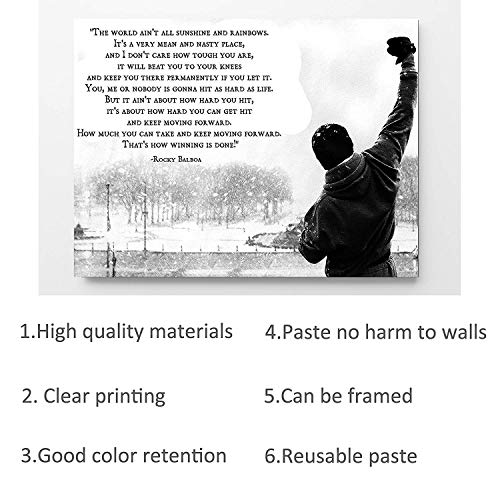 Fayfa Dawn Sky Rocky Balboa Motivational Quotes Art Poster - 