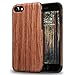 TENDLIN Compatible with iPhone SE 2022/SE 2020/8/7 Case - Wood Grain Soft TPU Silicone Hybrid Slim Case (Red Sandalwood)