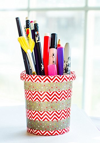 DIY Crew Washi Tape, Pack of 10. Colorful Decorative Paper Tape Set with Geometric Pattern Designs Cute Colored Collection