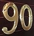 ZW Hardware A200 4 Inch Brass Bright Brass House Number 9