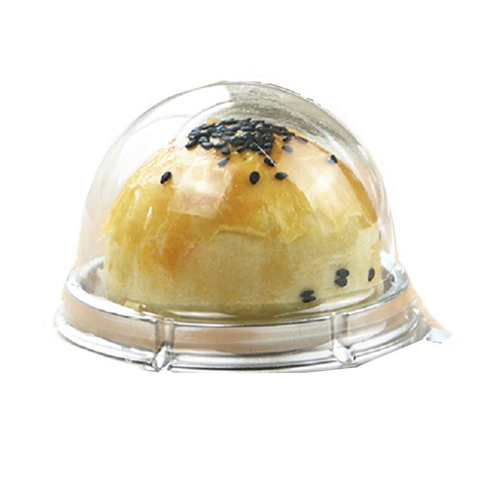 ZYMY 50 Pieces 2" of Transparent Plastic Mini Cake Box Muffins Box Cookies Cookies Muffins Dome Box Wedding Birthday Gift Box (Silver)