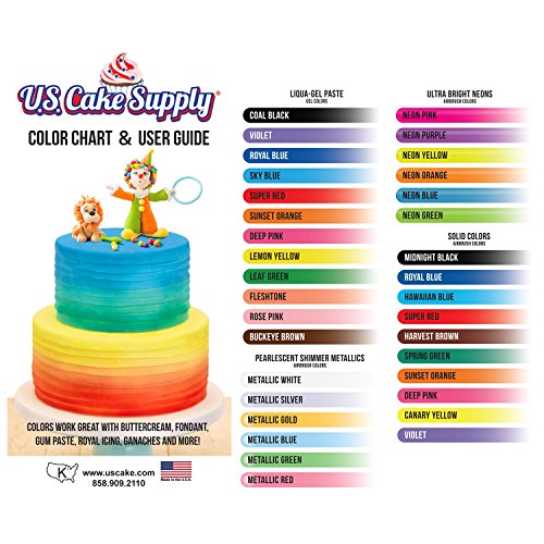 12 Food ColorUS Cake Supply by Chefmaster LiquaGel Paste Cake Food Coloring Set The 12 Most